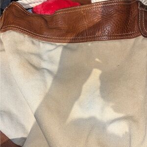 GAP Brown Leather Trim Tote